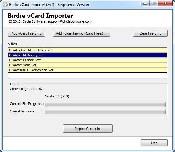 Convert From vCard to Outlook 2.2 full